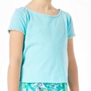 Lilly Pulitzer girls Jessica top in blue Ibiza size XL (12-14) NWT